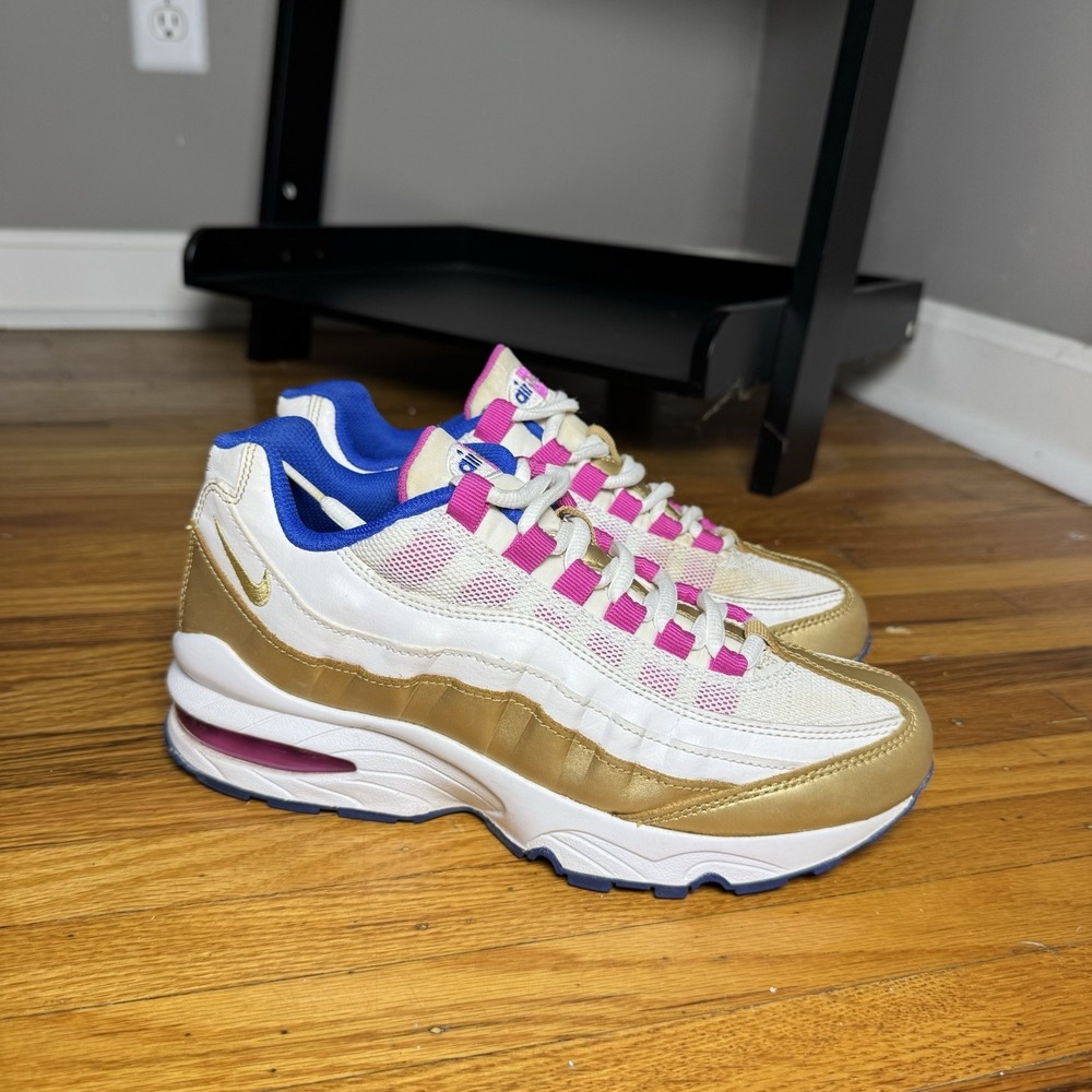 Nike Air Max 95 Peanut Butter & Jelly 310830-120 GS Kids Size 5Y Gold Pink Blue